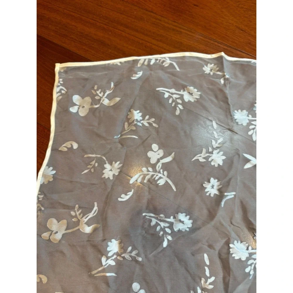Echo Floral Scarf Shimmer Silk Rayon | NWT |‎ Blue White | 21